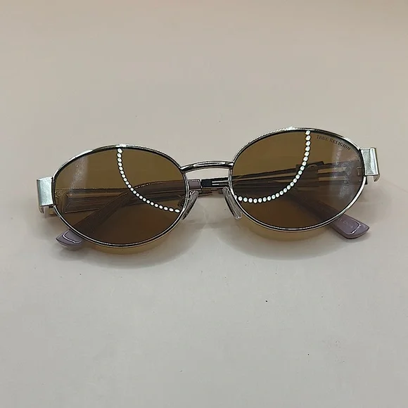 True Religion Rhinestone And Studded Purple Calico Sunglasses SongLily Mardi Gras Rhinestone Square Sunglasses Purple  main image 4